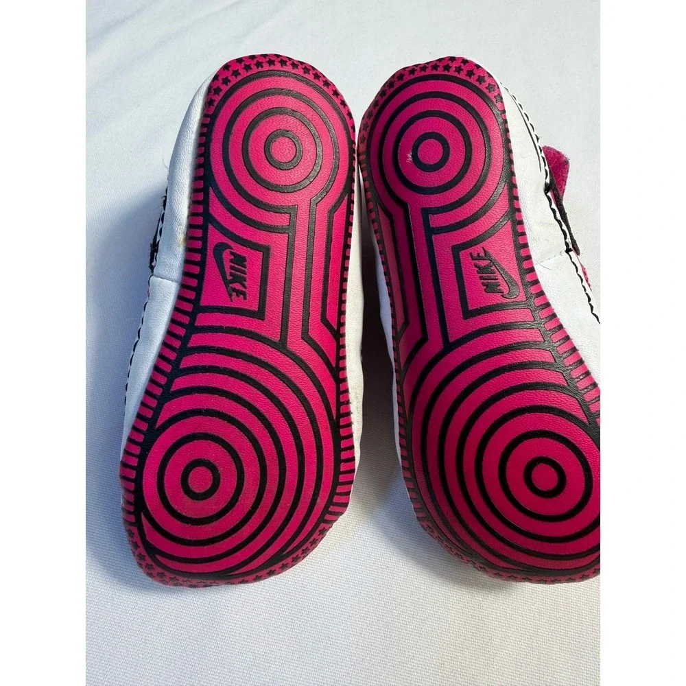 Nike‎ Force 1 Crib Pink Black White Baby Sneakers Size 4C